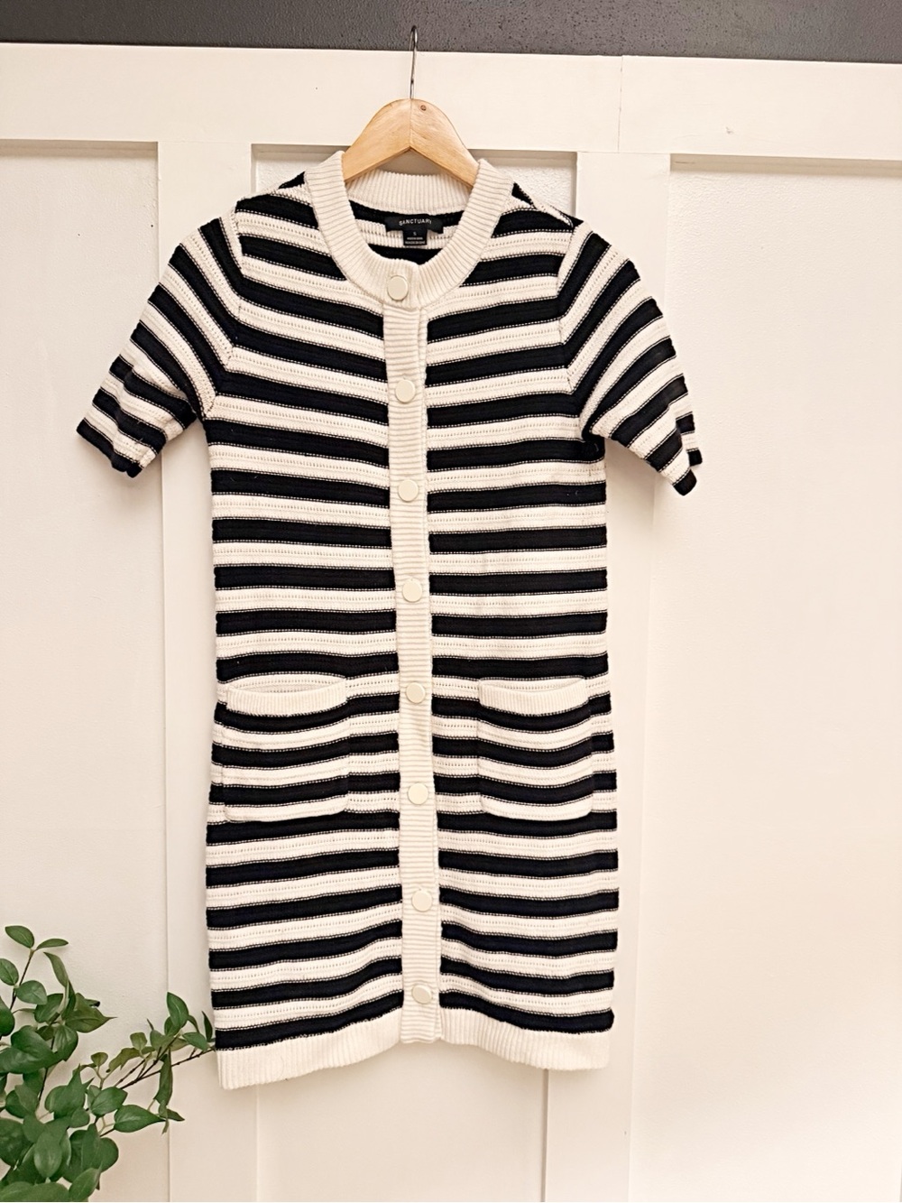 Sanctuary Black and White Striped Knit Dress